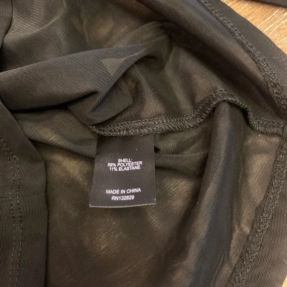 NBD Black Sheer Long Sleeve Top - Picture 8 of 9